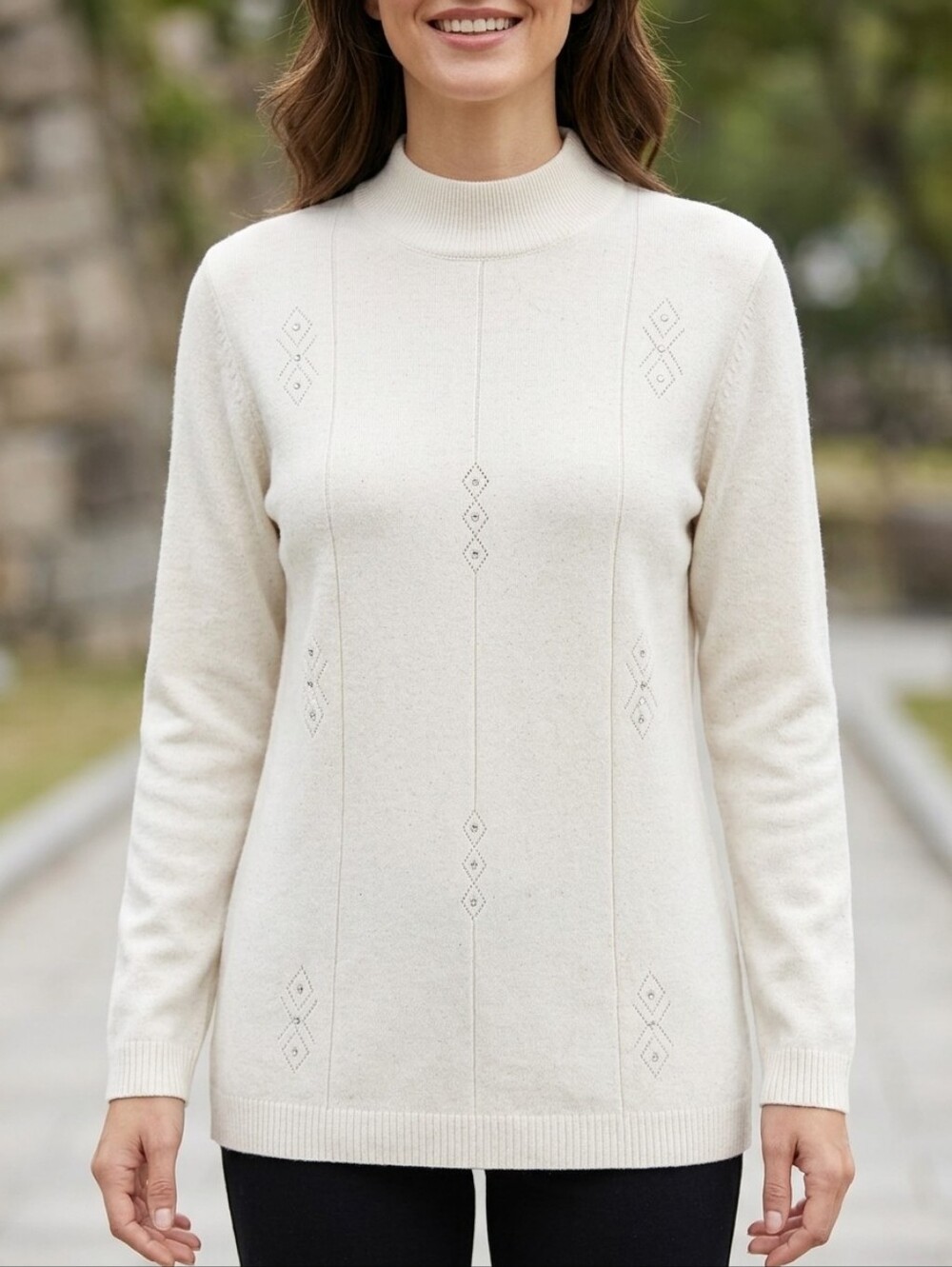 Elegant White Turtleneck Sweater